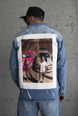 2 FAST 2 FURIOUS PRINTED DENIM JACKET BLUE 16964 - Thumbnail