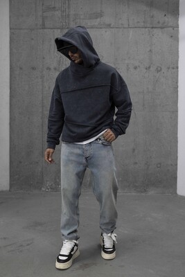 Antrasit Hoodie 1679 - Thumbnail (3)