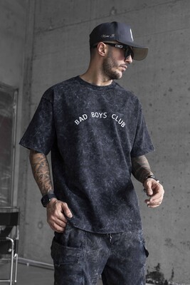 BAD BOYS CLUB PRINTED WASHED T-SHIRT BLACK 1770 - Thumbnail (3)