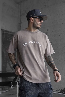 Black Island - BAD BOYS CLUB PRINTED WASHED T-SHIRT BROWN 1770 (1)