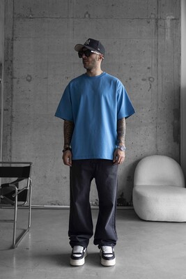 Black Island - BASIC OVERSIZE BLUE T-SHIRT 1708