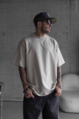 Black Island - BASIC OVERSIZE BEIGE T-SHIRT 1708 (1)