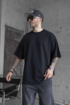 Black Island - BASIC OVERSIZE BLACK T-SHIRT 1708 (1)