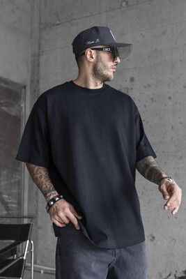 BASIC OVERSIZE BLACK T-SHIRT 1708 - Thumbnail (2)