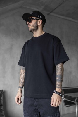 BASIC OVERSIZE BLACK T-SHIRT 1840 - Thumbnail (3)