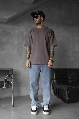 Black Island - BASIC OVERSIZE BROWN T-SHIRT 1840