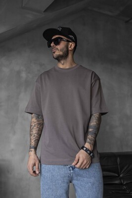 BASIC OVERSIZE BROWN T-SHIRT 1840 - Thumbnail (2)