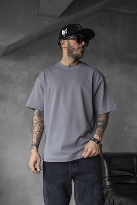 BASIC OVERSIZE GRAY T-SHIRT 1840 - Thumbnail (2)