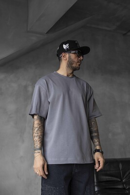 BASIC OVERSIZE GRAY T-SHIRT 1840 - Thumbnail (3)