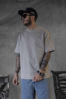 BASIC OVERSIZE KHAKI T-SHIRT 1840 - Thumbnail (2)