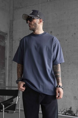 Black Island - BASIC OVERSIZE NAVY BLUE T-SHIRT 1708 (1)