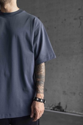 BASIC OVERSIZE NAVY BLUE T-SHIRT 1708 - Thumbnail (3)