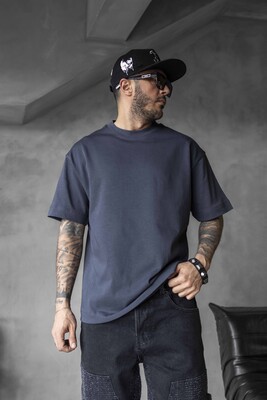 Black Island - BASIC OVERSIZE NAVY BLUE T-SHIRT 1840 (1)