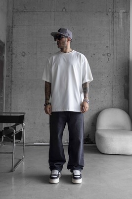 Black Island - BASIC OVERSIZE WHITE T-SHIRT 1708