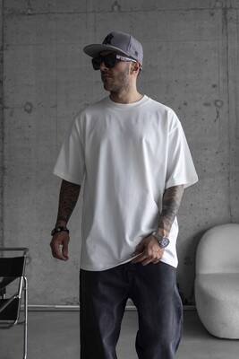 Black Island - BASIC OVERSIZE WHITE T-SHIRT 1708 (1)