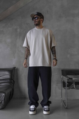 Black Island - BASIC WASHED T-SHIRT BEIGE 1685