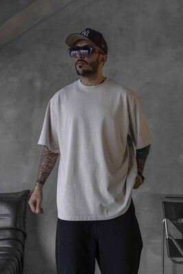 Black Island - BASIC WASHED T-SHIRT BEIGE 1685 (1)