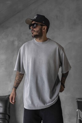 Black Island - BASIC WASHED T-SHIRT GRAY 1685 (1)