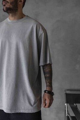 BASIC WASHED T-SHIRT GRAY 1685 - Thumbnail (3)