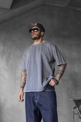 Black Island - BASIC WASHED T-SHIRT LIGHT GRAY 1772 (1)