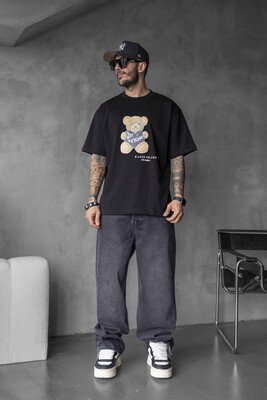 Black Island - BEAR PRINTED T-SHIRT BLACK 1758