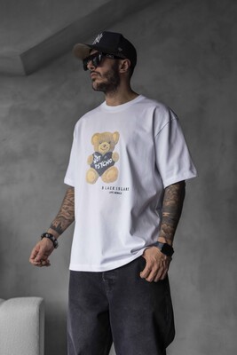 BEAR PRINTED T-SHIRT WHITE1758 - Thumbnail (2)