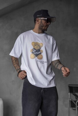 Black Island - BEAR PRINTED T-SHIRT WHITE1758 (1)