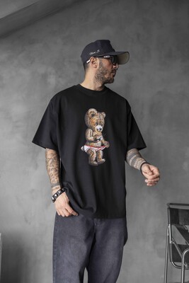 BEAR T-SHIRT BLACK 1718 - Thumbnail (3)