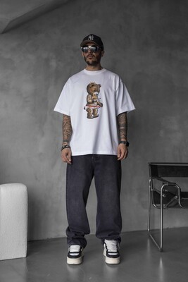 Black Island - BEAR T-SHIRT WHITE 1718