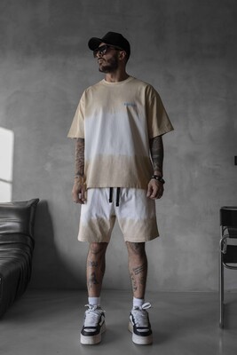 Black Island - Beige T-shirt and Shorts Set 1743-44