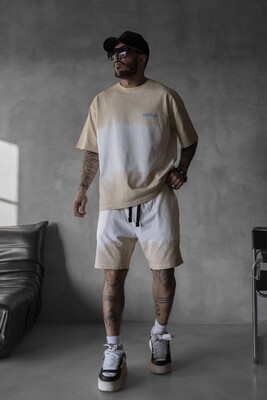 Black Island - Beige T-shirt and Shorts Set 1743-44 (1)