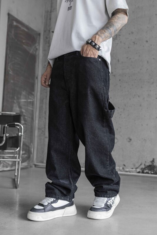 Black Island - Black Baggie Denim Jeans 17009 (1)