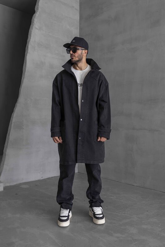 Black Island - Black Denim Trenchcoats 16936