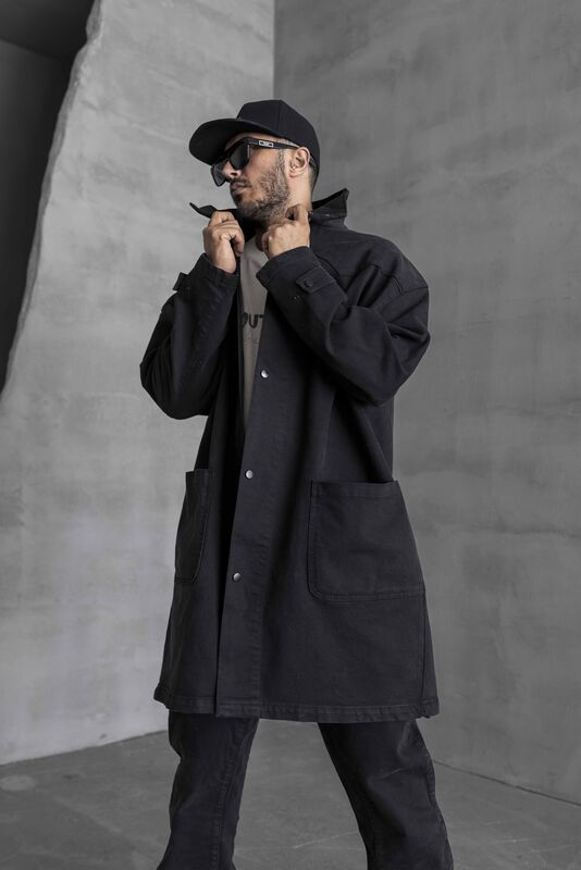 Black Island - Black Denim Trenchcoats 16936 (1)