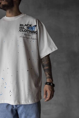 BLACK ISL CLOTHING PRINTED T-SHIRT WHITE 1824 - Thumbnail (3)