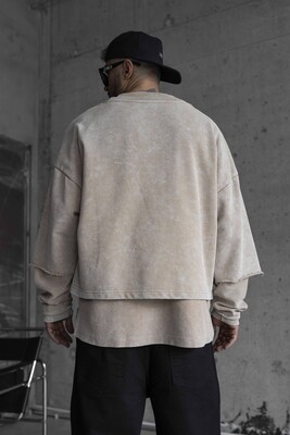 Black Island Beige Sweatshirt 1798 - Thumbnail