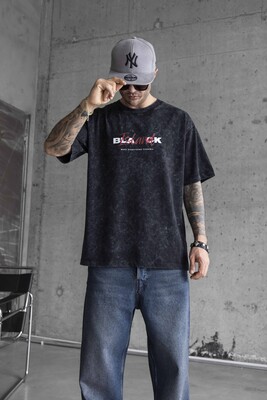 Black Island - BLACK ISLAND PRINTED WASHED T-SHIRT BLACK 1771 (1)