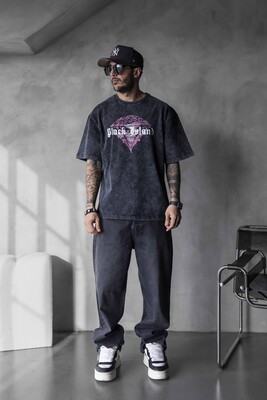 Black Island - BLACK ISLAND PRINTED WASHED T-SHIRT BLACK 1804