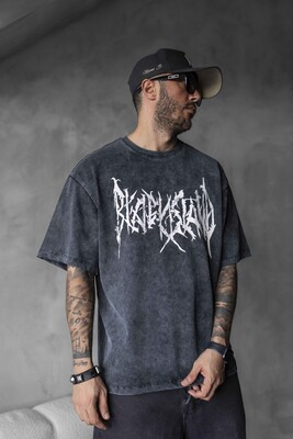 Black Island - BLACK ISLAND PRINTED WASHED T-SHIRT BLACK 1806 (1)