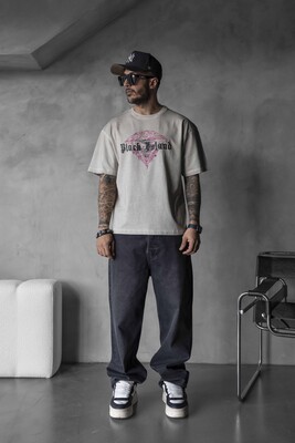 Black Island - BLACK ISLAND PRINTED WASHED T-SHIRT OFF-WHITE 1804