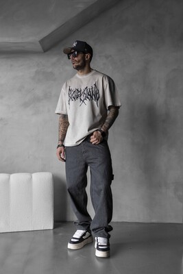 BLACK ISLAND PRINTED WASHED T-SHIRT OFF-WHITE 1806 - Thumbnail (3)