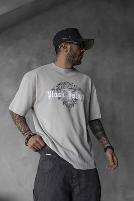 BLACK ISLAND PRINTED WASHED T-SHIRT WHITE 1804 - Thumbnail (3)