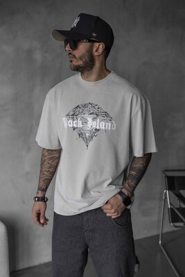 Black Island - BLACK ISLAND PRINTED WASHED T-SHIRT WHITE 1804 (1)