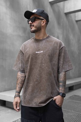 BLACK ISLAND WASHED T-SHIRT BROWN 1751 - Thumbnail