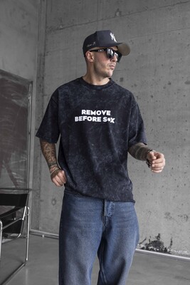 BLACK ISLAND WASHED T-SHIRT BLACK 1761 - Thumbnail (3)