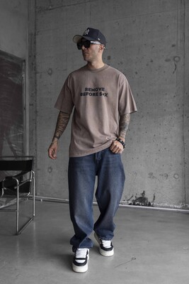 Black Island - BLACK ISLAND WASHED T-SHIRT BROWN 1761 (1)