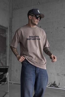 BLACK ISLAND WASHED T-SHIRT BROWN 1761 - Thumbnail (2)