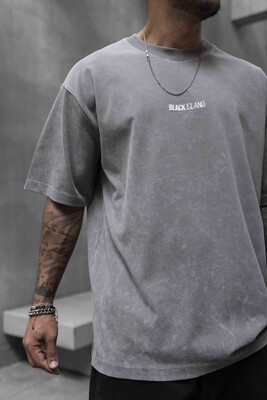 BLACK ISLAND WASHED T-SHIRT GREY 1751 - Thumbnail (2)