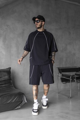 Black Summer Shorts & Tee Set 1822-23 - Thumbnail (2)