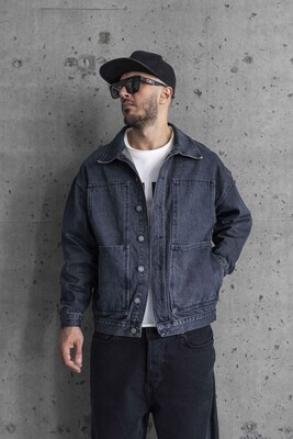 Blue Denim Jacket 16979 - Thumbnail